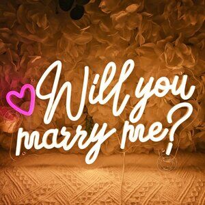 New Will You Marry Me? LED Neon Sign – Heart Wedding Proposal & Wall Decor Light